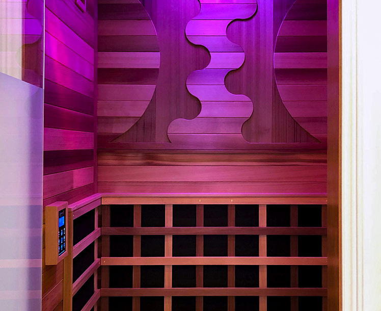 Inside the sauna